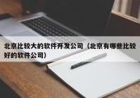 北京比较大的软件开发公司（北京有哪些比较好的软件公司）