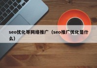 seo优化等网络推广（seo推广优化是什么）