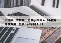 小程序开发费用一览表ijs华网天（小程序开发费用一览表bgd华网天下）