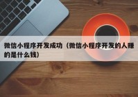 微信小程序开发成功（微信小程序开发的人赚的是什么钱）