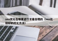 seo优化在哪里进行才是合理的（seo比较好的优化方法）