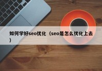 如何学好seo优化（seo是怎么优化上去）