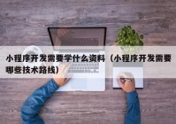 小程序开发需要学什么资料（小程序开发需要哪些技术路线）