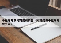 小程序开发网站建设销售（网站建设小程序开发公司）