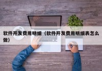 软件开发费用明细（软件开发费用明细表怎么做）