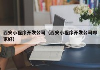 西安小程序开发公司（西安小程序开发公司哪家好）