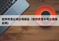 软件开发公司公司排名（软件开发公司公司排名榜）