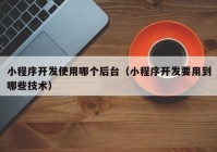 小程序开发使用哪个后台（小程序开发要用到哪些技术）