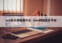 seo优化网站是什么（seo网站优化平台）