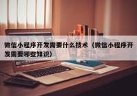 微信小程序开发需要什么技术（微信小程序开发需要哪些知识）