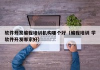 软件开发编程培训机构哪个好（编程培训 学软件开发哪家好）