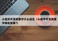 小程序开发需要学什么语言（小程序开发需要学哪些需要?）