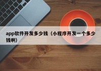 app软件开发多少钱（小程序开发一个多少钱啊）