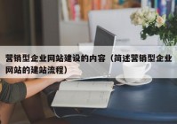 营销型企业网站建设的内容（简述营销型企业网站的建站流程）