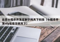 北京小程序开发定制华网天下科技（小程序开发nly北京华网天下）