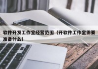 软件开发工作室经营范围（开软件工作室需要准备什么）