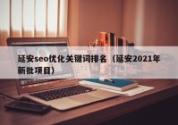 延安seo优化关键词排名（延安2021年新批项目）