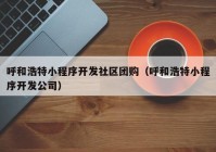 呼和浩特小程序开发社区团购（呼和浩特小程序开发公司）